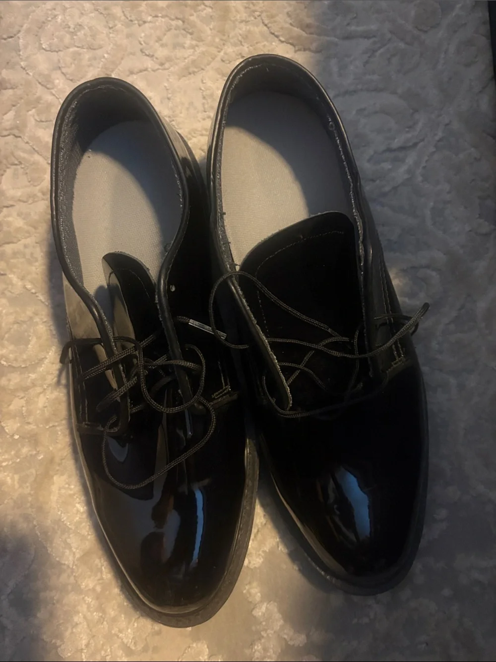 Vibram Men's Black Patent Leather Oxford Shoes